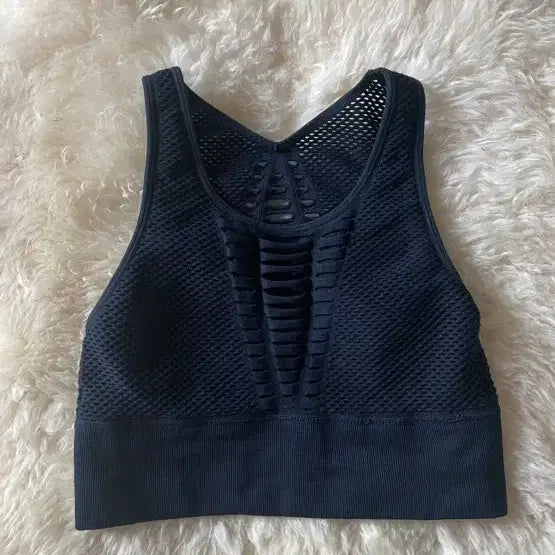 [BUNJANG] Navy Cut-Out Sports Bra Top / 네이비 컷아웃 스포츠 브라탑/ 44