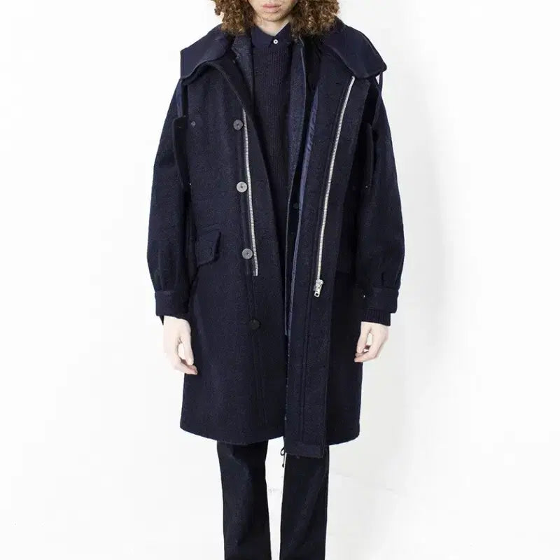 [BUNJANG] DOCUMENT Wool Parka Navy Medium / [M] 도큐먼트 울파카 네이비 미듐 도큐먼트코트