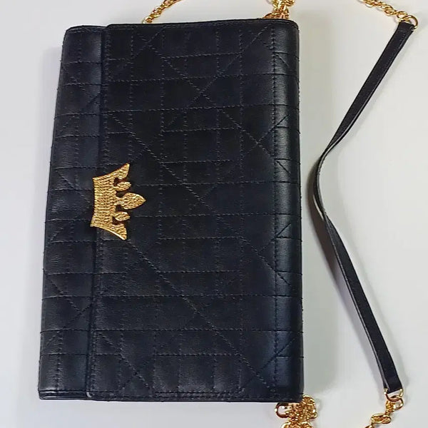 [BUNJANG] J.ESTINA Black Quilted Chain Bag / 제이에스티나 블랙 퀼팅 금장 체인백