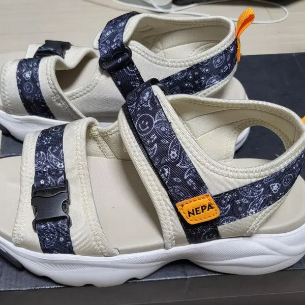 [BUNJANG] NEPA Women's Sandals Beige/Navy Size 230 / NEPA 샌들 230mm 베이지/네이비 상태매우좋음