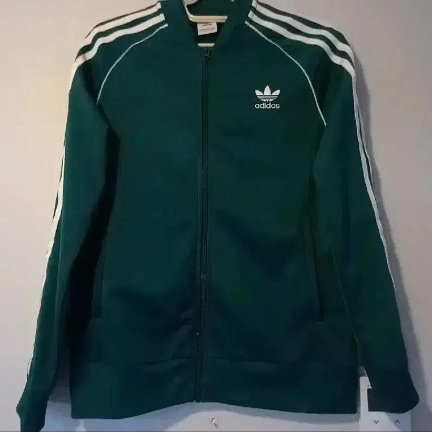 [BUNJANG] Adidas Track Top Jersey Zip-Up Green White Size XS / 아디다스 초흰 그린 초록 트랙탑 저지 져지집업 85/XS