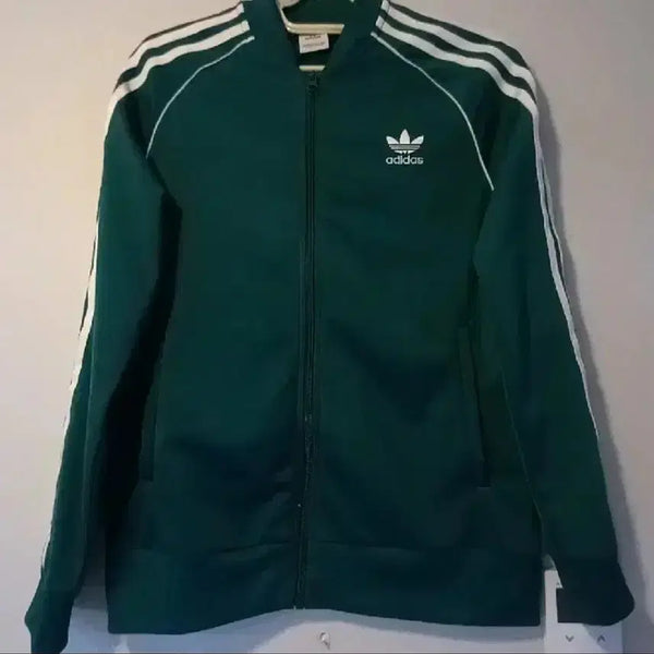 [BUNJANG] Adidas Track Top Jersey Zip-Up Green White Size XS / 아디다스 초흰 그린 초록 트랙탑 저지 져지집업 85/XS