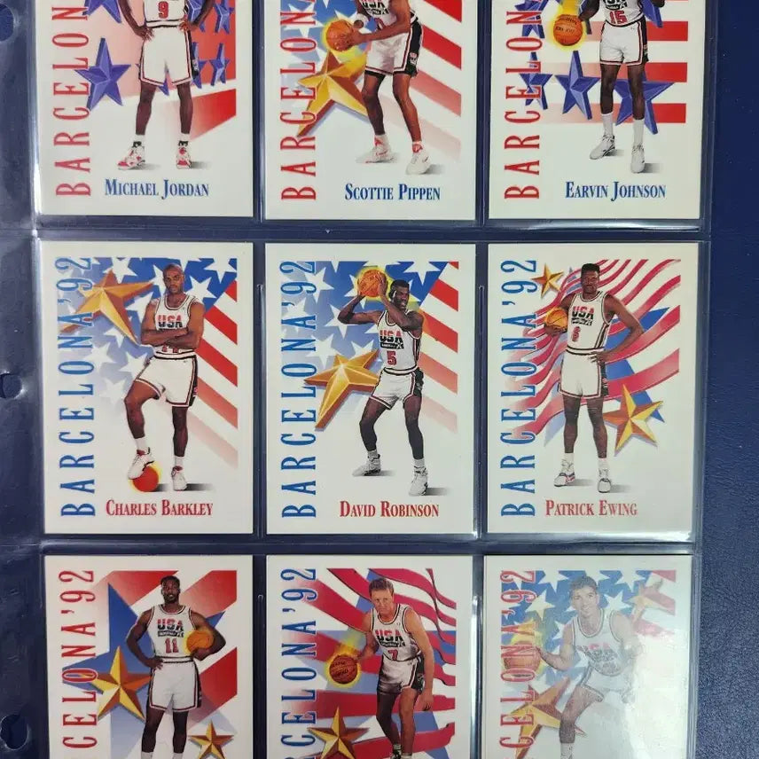[BUNJANG] 1992 Barcelona Olympics Dream Team NBA Basketball Cards Bundle Set (10 Cards) / 1992 바르셀로나 올림픽 드림팀 NBA 농구 카드 10종 일괄
