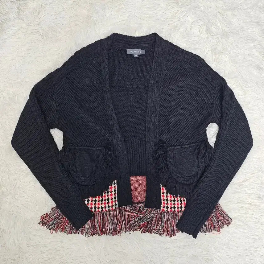 [BUNJANG] MARYLING Black Fringe Cardigan / MARYLING 메릴링 블랙 프린지 가디건 36