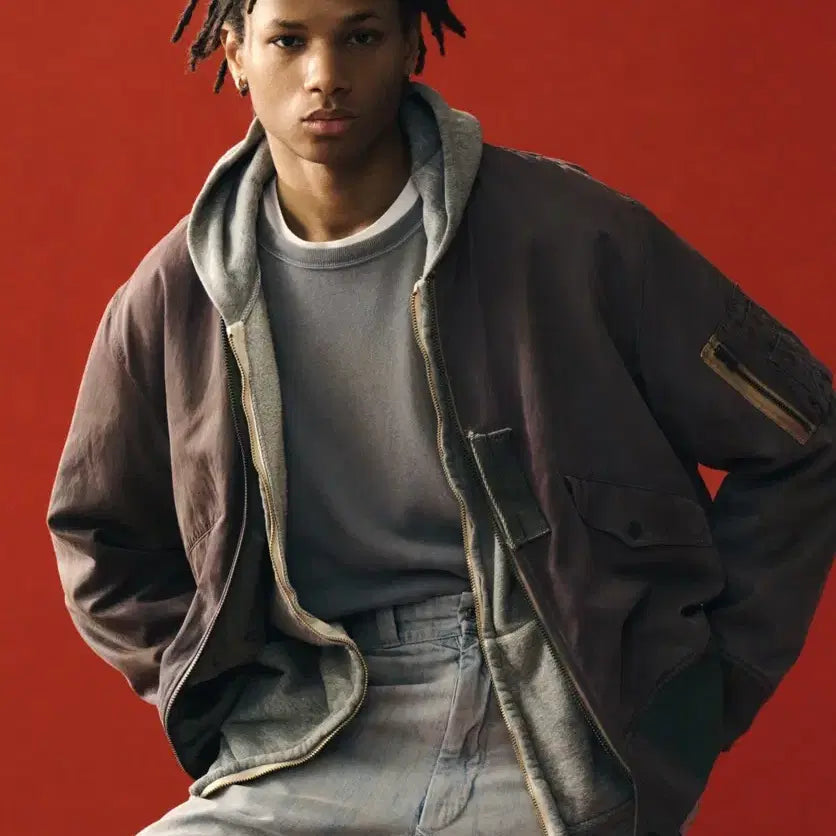 [BUNJANG] Apresse Vintage Lightweight Zip Sweat Hoodie Grey / 아프레쎄 빈티지 집 스웻 후디 그레이 4