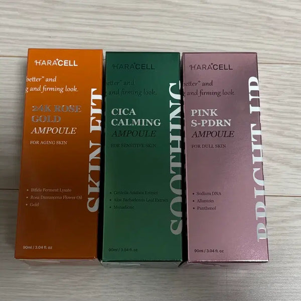 [BUNJANG] Haracell Ampoule Set (24k Gold, Cica, Pink S-PDRN) / 하라셀 앰플 3종 (24k/시카/핑크)