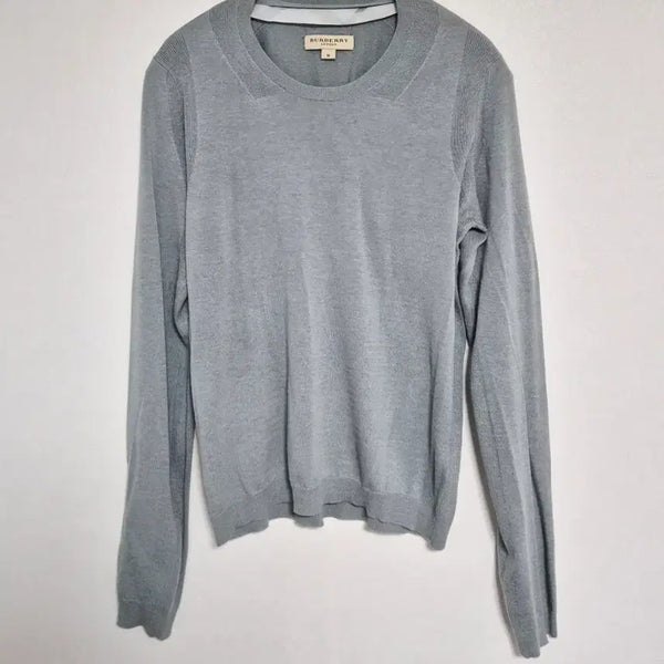 [BUNJANG] Burberry Gray Women's Crewneck Knit Sweater - Medium / (정품) 버버리 그레이 여성 크루넥 니트 스웨터 M