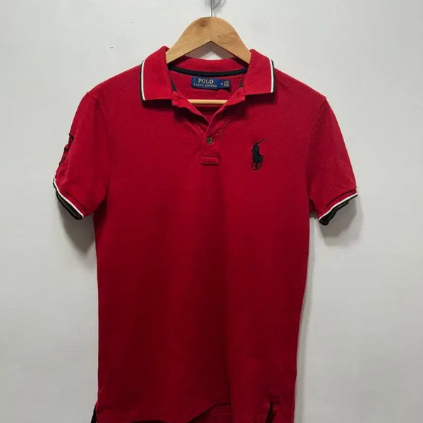 [BUNJANG] Polo Ralph Lauren Red Pique Short Sleeve T-Shirt M / 폴로 랄프로렌 레드 피케 반팔티셔츠 M