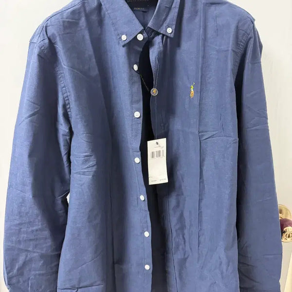 [BUNJANG] Polo Ralph Lauren Oxford Slim Fit XXL Shirt Navy/Black/Green / 폴로 랄프로렌 옥스포드 슬림핏 XXL 네이비/블랙/그린 셔츠
