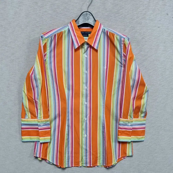 [BUNJANG] Polo Ralph Lauren Striped 9/10 Sleeve Shirt Women's 55 / 폴로 스트라이프 9부 소매 남방 여55ㅡ0423