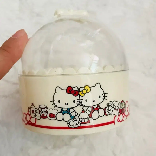 [BUNJANG] Hello Kitty Pochacco Round Transparent Ribbon Storage Box / 키티 포차코 원형 투명 리본 보관함