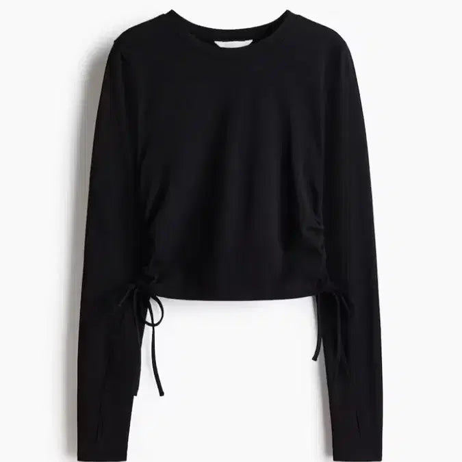 [BUNJANG] H&M Drawstring Detail Top - Black, Size M / H&M 드로스트링 디테일 탑 M