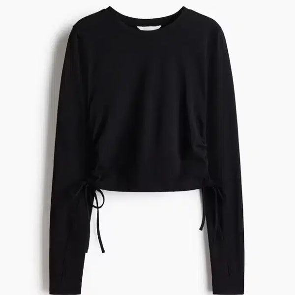[BUNJANG] H&M Drawstring Detail Top - Black, Size M / H&M 드로스트링 디테일 탑 M