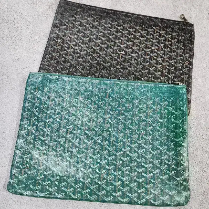 [BUNJANG] Goyard Clutch GM Black/Green / 고야드 클러치 Gm 블랙, 그린 단품
