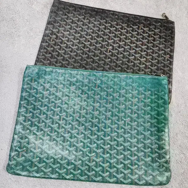 [BUNJANG] Goyard Clutch GM Black/Green / 고야드 클러치 Gm 블랙, 그린 단품