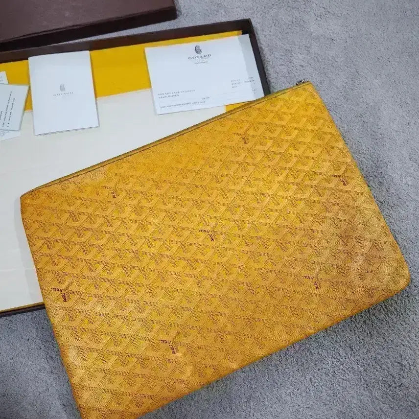 [BUNJANG] Goyard Clutch GM Yellow Full Box / 고야드 클러치 옐로우 풀박스 Gm