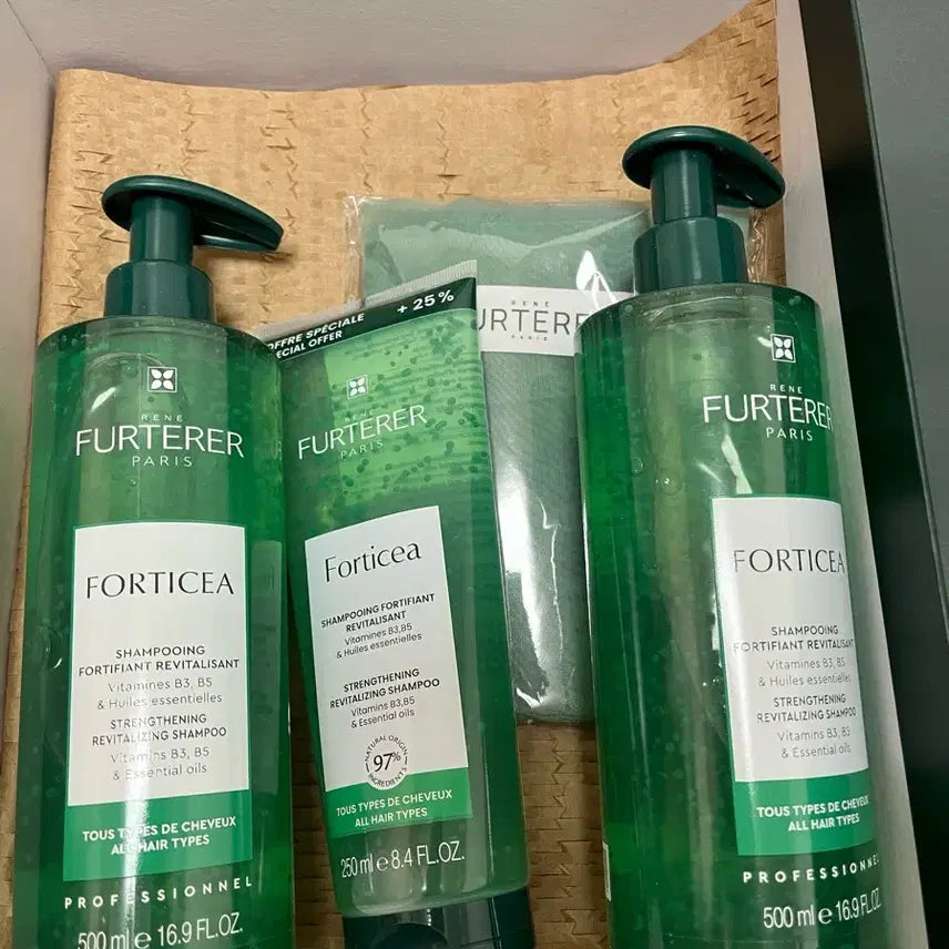 [BUNJANG] René Furterer Forticea Shampoo Set (500ml x2, 250ml x1) / [새제품] 르네휘테르 포티샤 샴푸500ml 2개 250ml