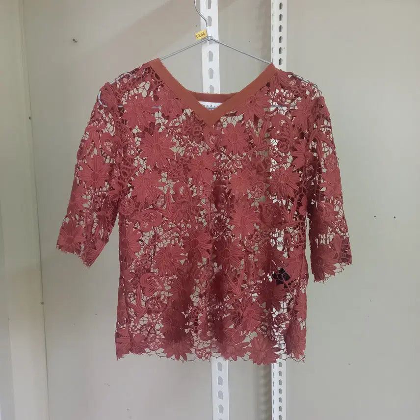 [BUNJANG] Sandro Flower Pattern Net Knit Size 1 / 산드로 플라워 패턴 그물니트 실측사이즈 1 (0264)