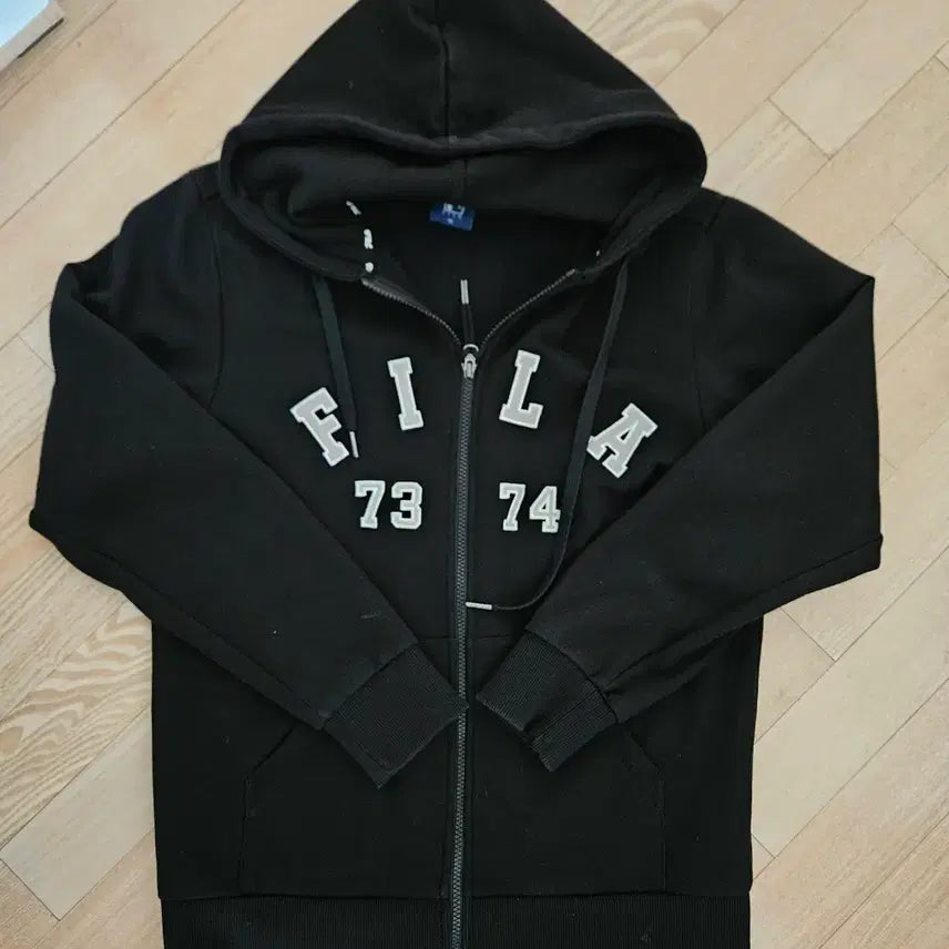 [BUNJANG] FILA Brushed Fleece Zip-Up Hoodie / 휠라 기모 후드집업(100)