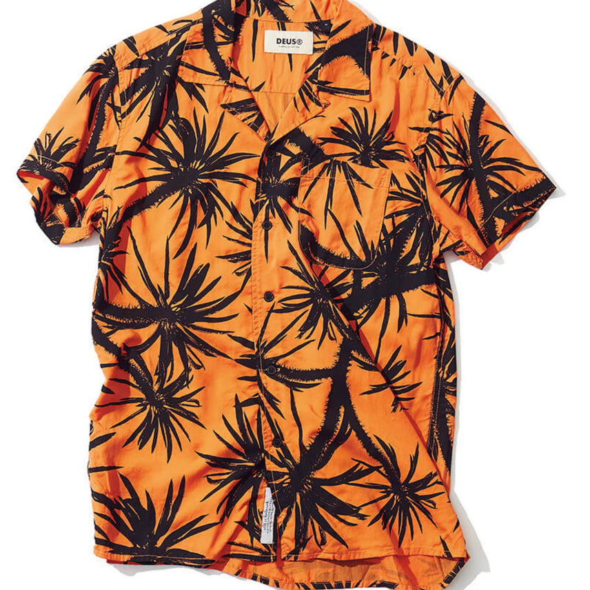 [BUNJANG] Deus Ex Machina Hawaiian Shirt Orange XL / 새) 데우스엑스마키나 하와이안 셔츠 오렌지 XL 새상품 수영 서핑