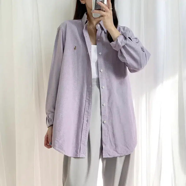 [BUNJANG] Polo Ralph Lauren Vintage Lavender Multi-Pony Oxford Shirt Men's S / 폴로 연보라 멀티포니 옥스퍼드 셔츠