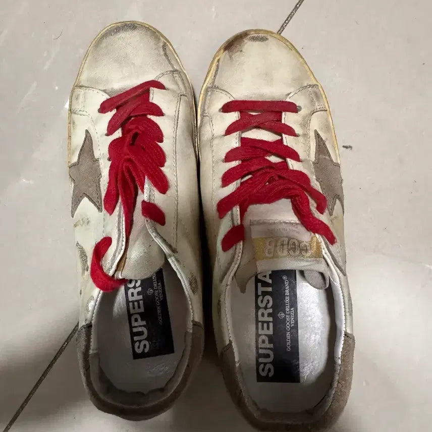 [BUNJANG] Golden Goose Superstar White/Red Sneakers / 골든구스 슈퍼스타 흰/빨 스니커즈
