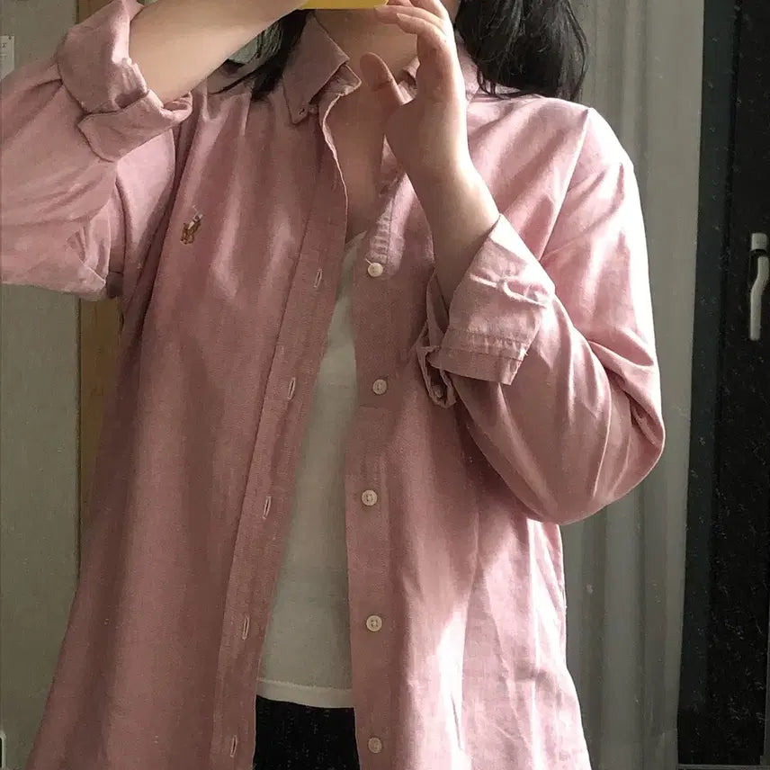 [BUNJANG] Polo Ralph Lauren Pink Oxford Multi Pony Shirt / 폴로 랄프로렌 핑크 옥스포드 멀티포니 셔츠