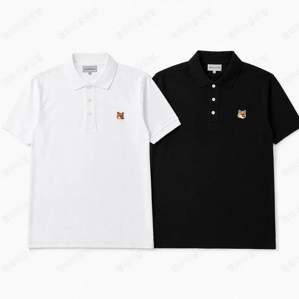 [BUNJANG] Maison Kitsuné PK Collar Short Sleeve T-shirt / 정품/무료배송) 메종키츠네 pk 카라 반팔 / 블랙 화이트