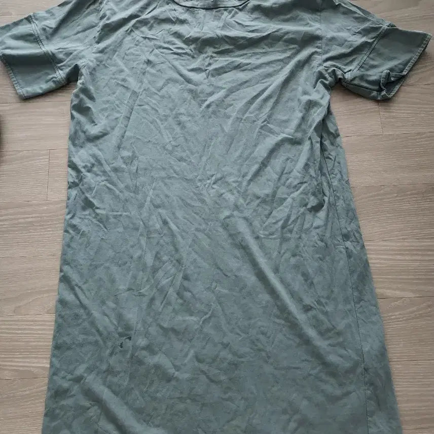 [BUNJANG] Zara Cotton Short Sleeve Midi Dress Light Khaki Green S / Zara 자라 반팔 면원피스 연한카키 초록 S(55-66)