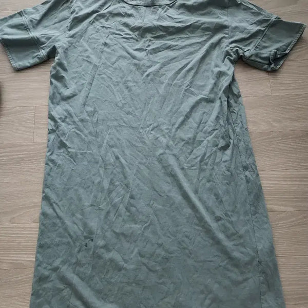 [BUNJANG] Zara Cotton Short Sleeve Midi Dress Light Khaki Green S / Zara 자라 반팔 면원피스 연한카키 초록 S(55-66)