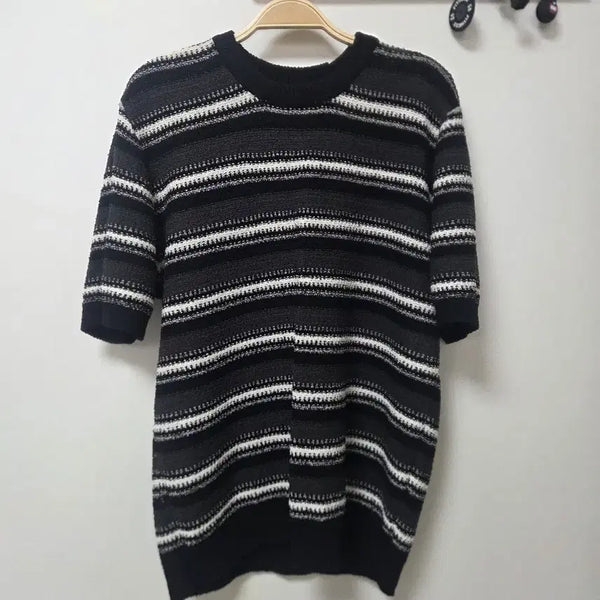 [BUNJANG] SPAO Striped Short Sleeve Knit T-Shirt / 반팔 스트라이프 니트 스파오