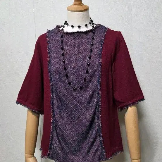 [BUNJANG] BCBG Color-Blocked Short-Sleeve Blouse / BCBG 배색 포인트 반팔 블라우스