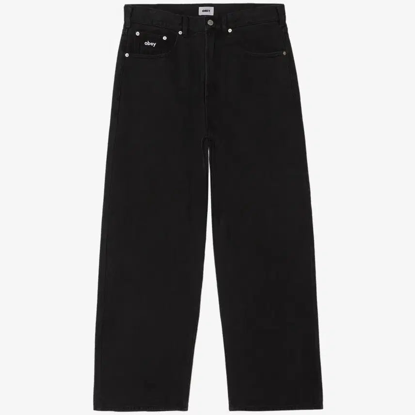 [BUNJANG] Obey Bigwig Baggy Denim Pants Washed Black / 오베이 빅윅 배기 팬츠