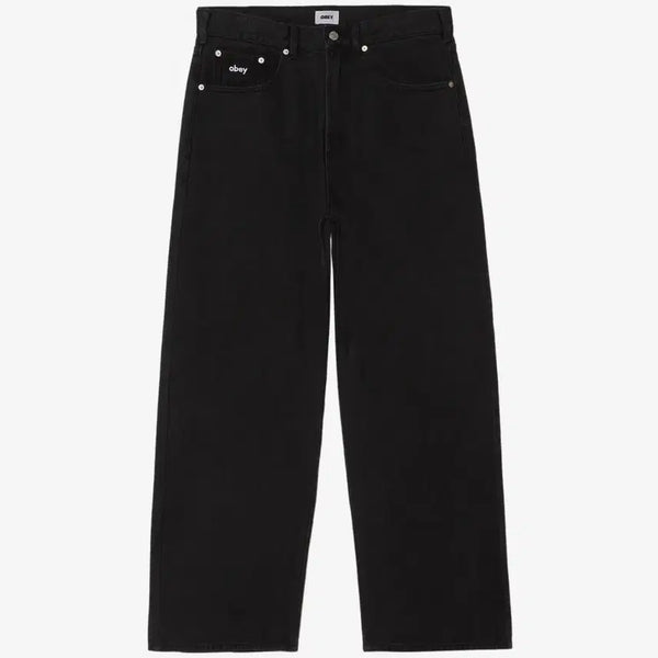 [BUNJANG] Obey Bigwig Baggy Denim Pants Washed Black / 오베이 빅윅 배기 팬츠