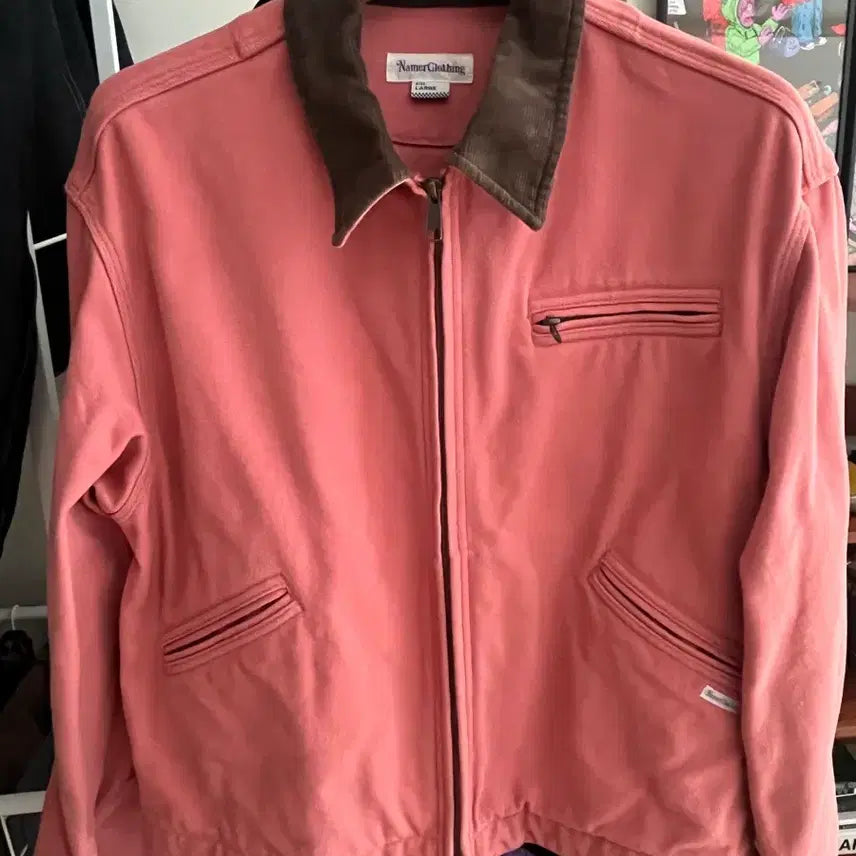 [BUNJANG] Namer Clothing 25SS Hard Faded Work Jacket Pink / 네이머클로딩 핑크색워싱 워크자켓