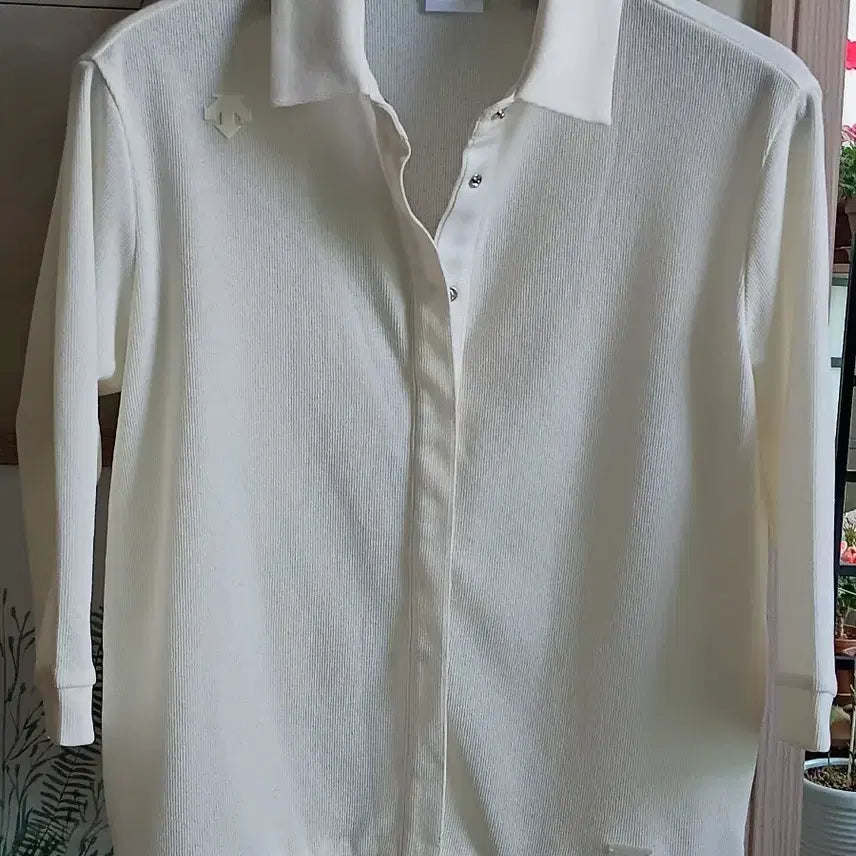 [BUNJANG] Descente Golf Women's 5-7 Sleeve Knit Top - Ivory / 데상트 골프 여성용 5~7부 니트티 아이보리