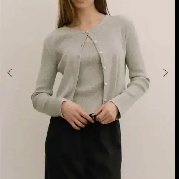 [BUNJANG] Venueet Carrie Cardigan & Sleeveless Set / 베뉴엣 Carrie 캐리 가디건 슬리브리스 세트