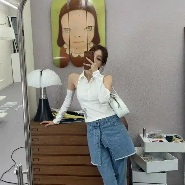 [BUNJANG] Seokuki Linda Denim Skirt Pants M / 서쿠키 린다 데님 스커트팬츠