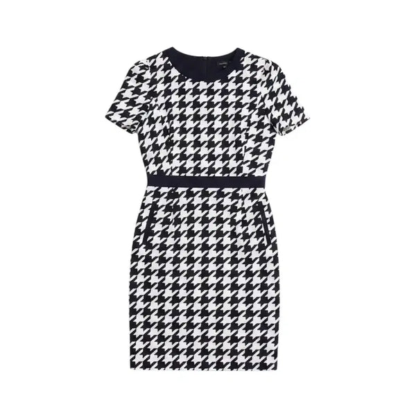 [BUNJANG] une Houndstooth Midi Dress Women's Size 66 / 여성66/ une 하운드투스 미디원피스