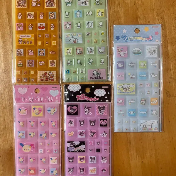 [BUNJANG] Sanrio Characters Y2K Tile Stickers: Kuromi, Cinnamoroll, Pochacco, Usahana, Kuriring / 산리오 y2k 우사하나 쿠로미 시나모롤 포차코 쿠리링 타일 스티커