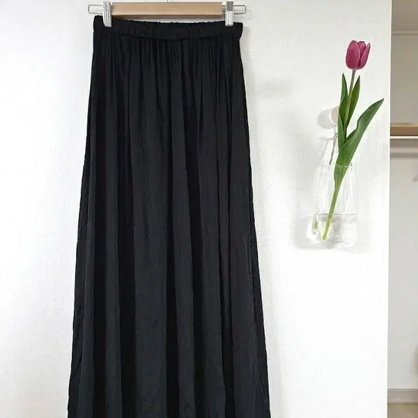 [BUNJANG] Zara Viscose Blend Elastic Waist Long Skirt Black / 자라 인견 밴딩 롱스커트 44 55 블랙 밴딩