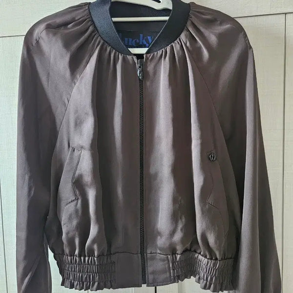 [BUNJANG] Lucky Chouette Brown Shimmering Cropped Jumper / 럭키슈에뜨 점퍼