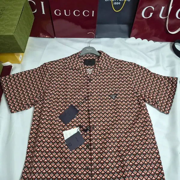 [BUNJANG] Prada Symbol Signature Short Sleeve Shirt / (새상품)프라다 심볼 시그니처 셔츠 프라다셔츠 프라다반팔