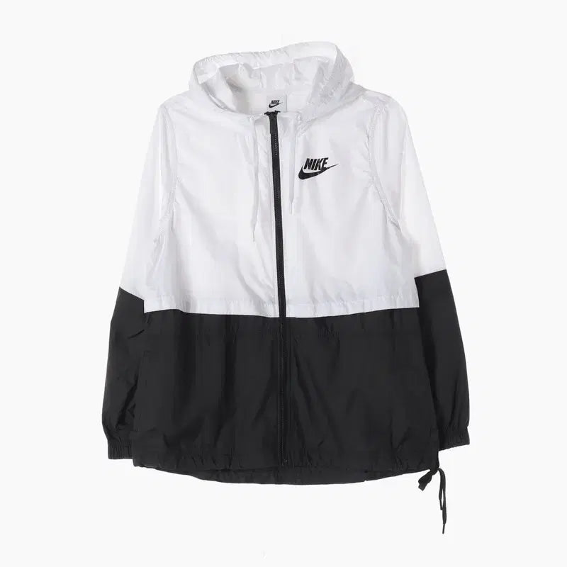 [BUNJANG] Nike Colorblock Windbreaker Jacket / 나이키 블랙 화이트 배색 윈드브레이커 S
