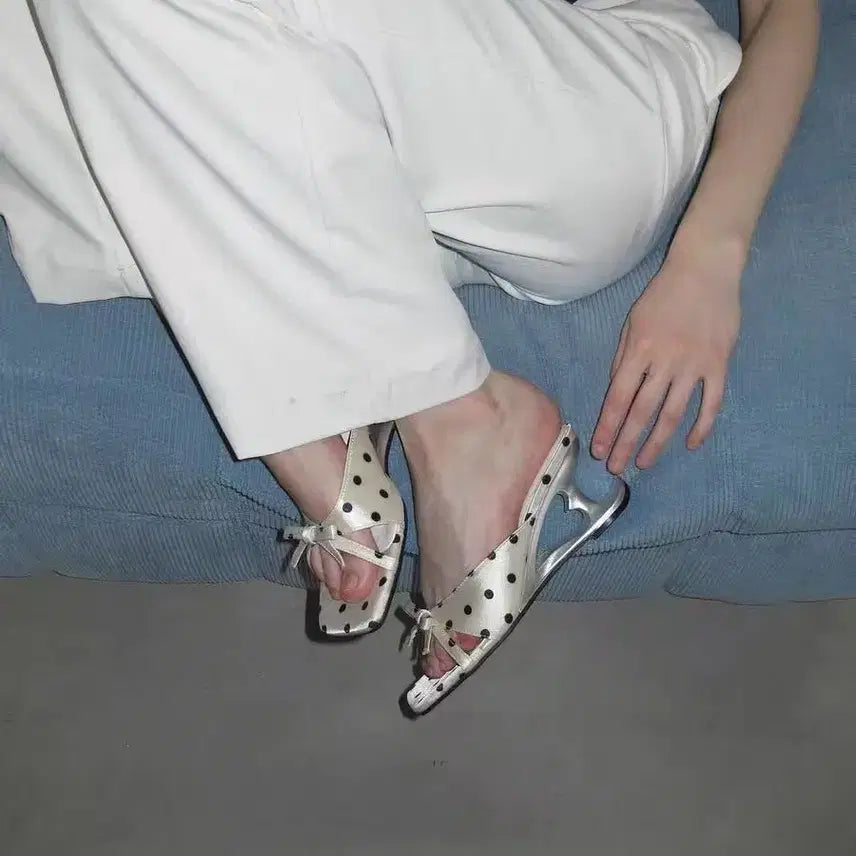 [BUNJANG] Dot Mules Shoes 6cm / [새상품/빠른발송] 도트 뮬 신발 슬리퍼 구두 6cm
