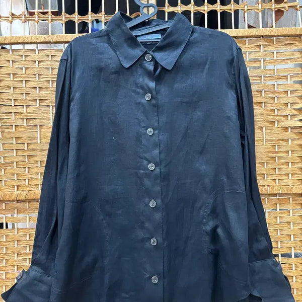 [BUNJANG] Black Linen Shirt / 마 남방