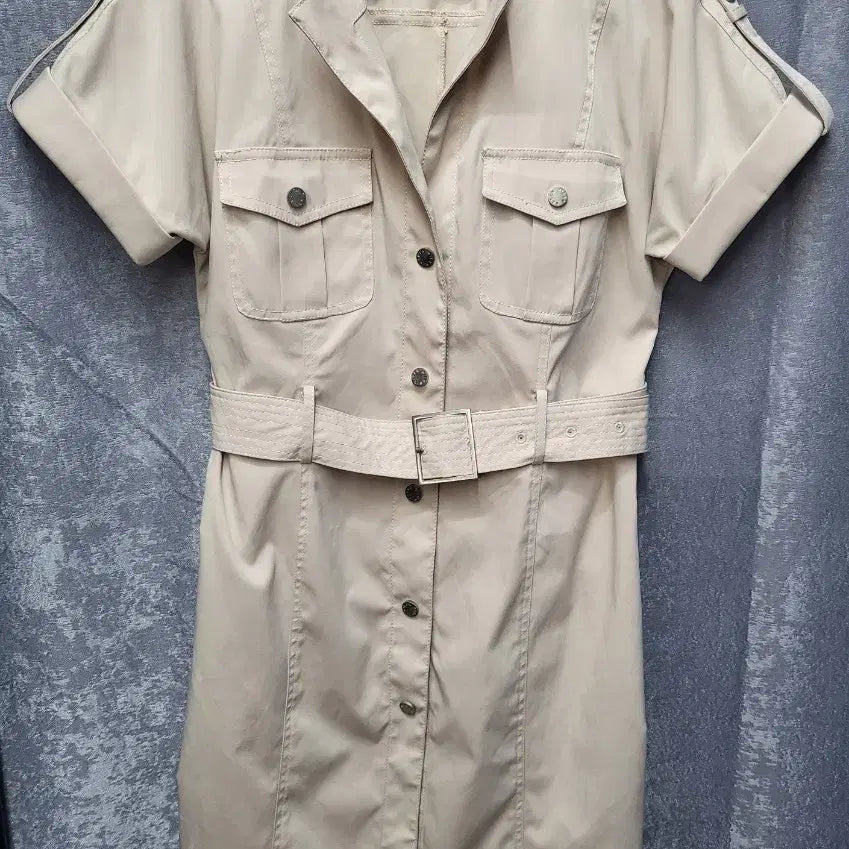 [BUNJANG] Karen Millen Authentic Beige Belted Dress UK14 / 카렌밀렌 정품 베이지 벨트 원피스 / UK14 (66~77)