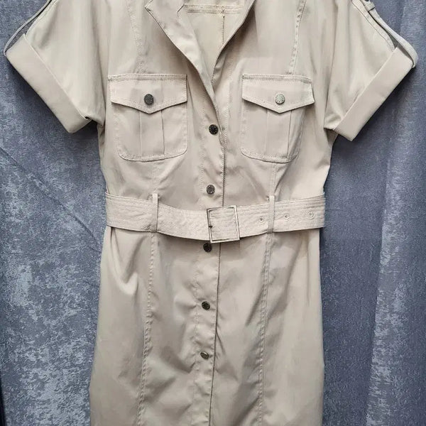 [BUNJANG] Karen Millen Authentic Beige Belted Dress UK14 / 카렌밀렌 정품 베이지 벨트 원피스 / UK14 (66~77)