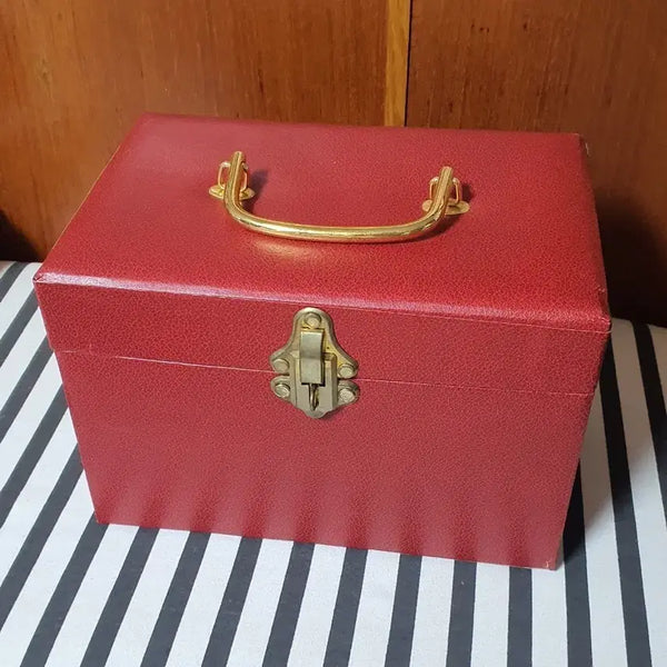 [BUNJANG] Retro Vintage Makeup Trunk Organizer / ++레트로 빈티지 박스 메이크업 트렁크 반짇고리 미드센추리 소품 레어