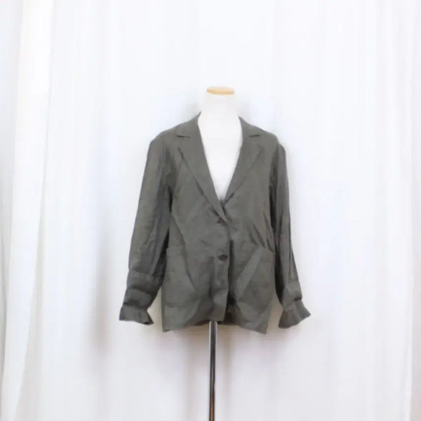 [BUNJANG] BEAKER 100% Linen Jacket Khaki / [정품] 비이커(BEAKER) 여성 마 100% 린넨 자켓 2 상상샵